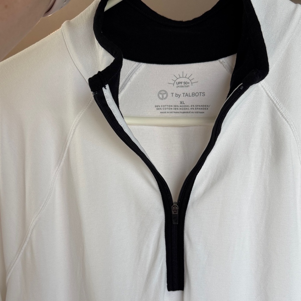 Talbots White and Black UPF 50+ Polo Shirt XL - Picture 4 of 7
